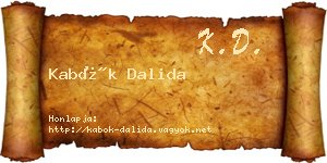 Kabók Dalida névjegykártya